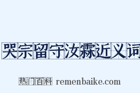 哭宗留守汝霖近义词是什么意思的图片